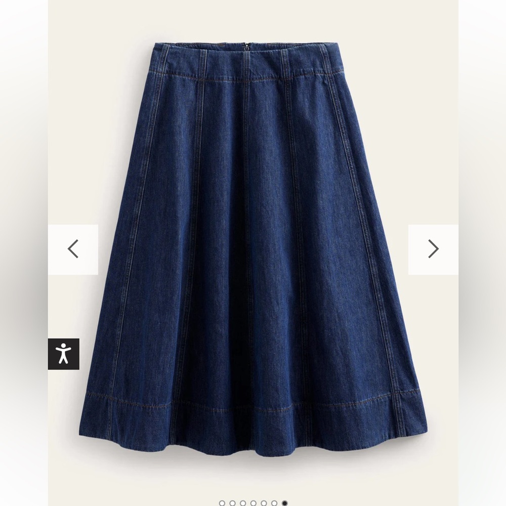 Boden Denim Paneled Skirt